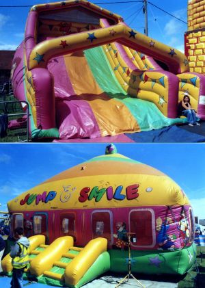Jon Anton Presents...a Very Large Range of INFLATABLES, Bouncy Castles and Slides available of all sizes & styles. From the Traditional BOUNCY CASTLE with various theme decorations: Disney & Space Themes, TV Favourites & Cartoon Themes.